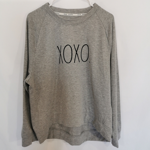 Rae Dunn Tops - Rae Dunn XOXO Sweatshirt in Grey - Sz XXL